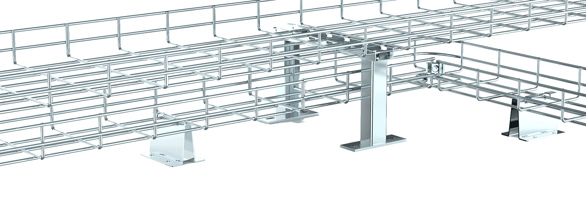 What are the installation methods of grid cable tray against the wall?
