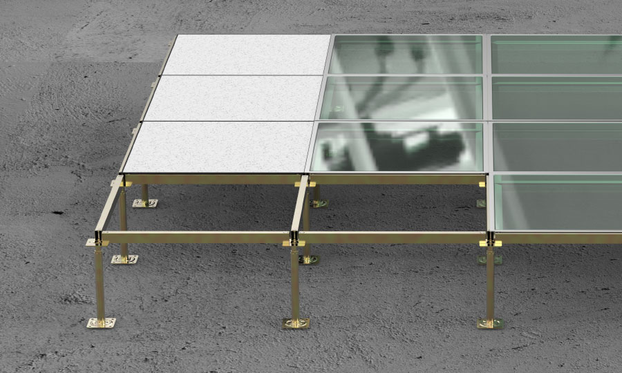 All steel structure glass movable floor series