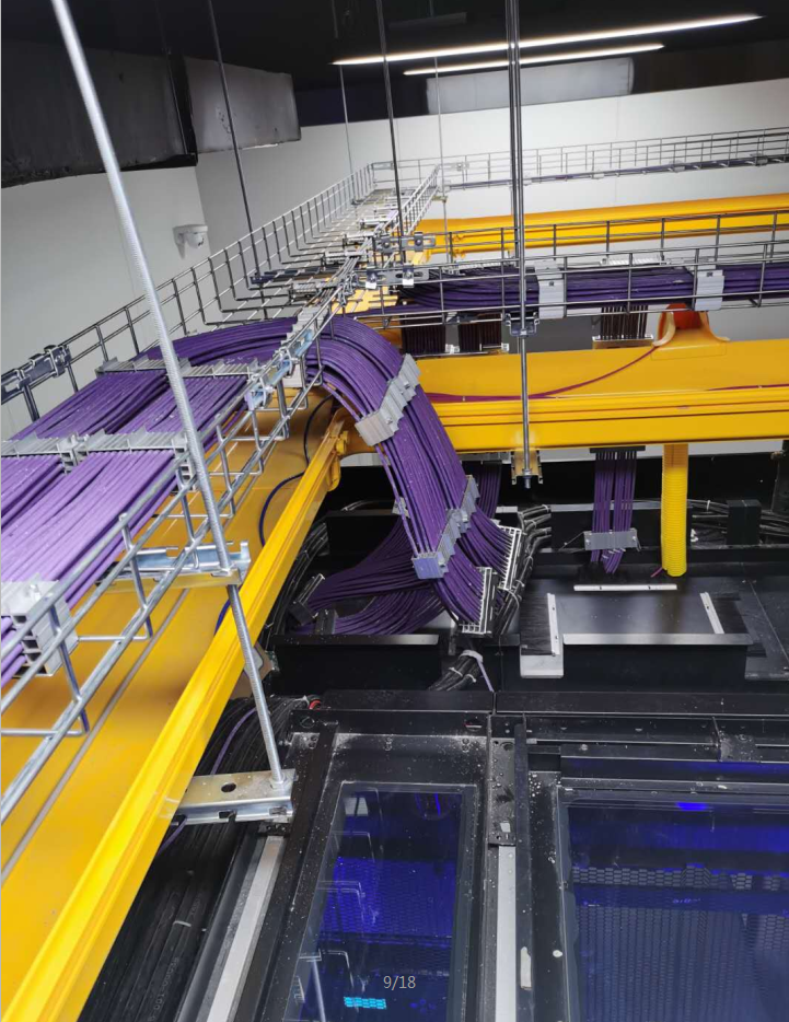 Ceiling mounting of fiber optic cable tray